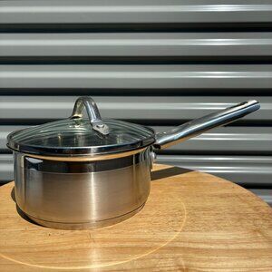 Martha Stewart Everyday 1 Quart Stainless Steel Sauce Pot/Pan w/ Lid